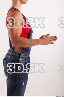 Arm moving blue jeans red singlet of Rebecca 0013